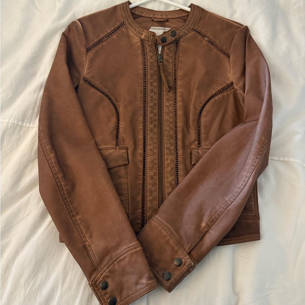 Brown leather jacket from Hei Hei (Anthropologie)